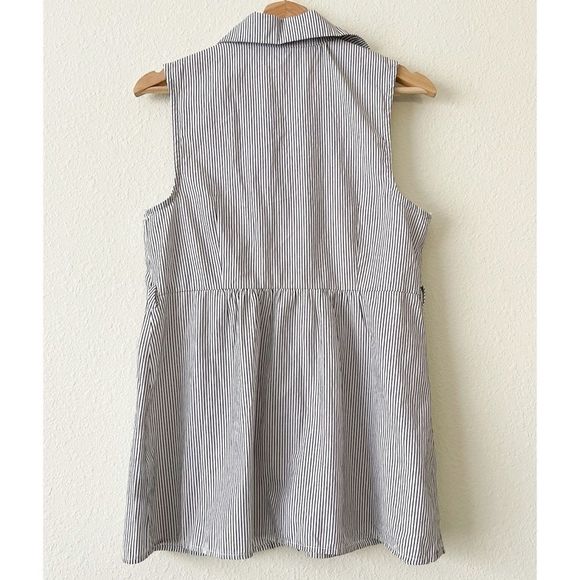 Rhapsody White/ Black Striped Button Down Blouse - Picture 2 of 5